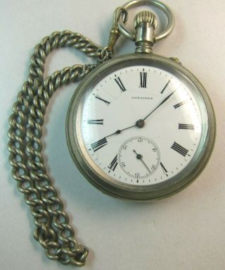 Swiss LONGINES pocket watch for railway workers.  Beginning of the XX century. 6