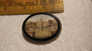 Antique Victorian Micro Mosaic Brooch,  Pin,  Vatican City
