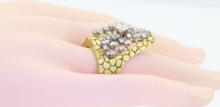 La Triomphe vintage heavy 14K gold 2.  11CTW VS diamond cocktail ring w/.  75CT ctr 8