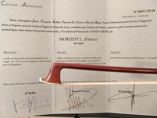 A Very Fine And Rare French Violin Bow Made By Morizot.  L.  Freres - Certified