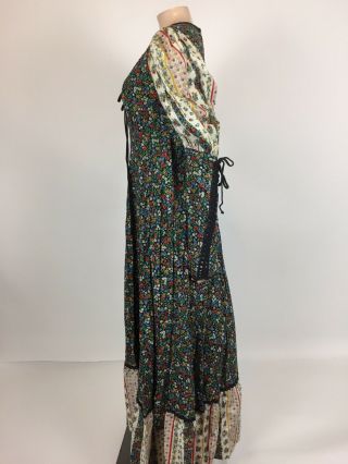 Vintage 1970 GUNNE SAX Jessica Boho Prairie Floral Festival Green Dress 11 XX7 3