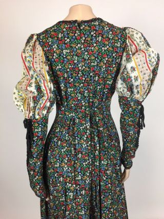 Vintage 1970 GUNNE SAX Jessica Boho Prairie Floral Festival Green Dress 11 XX7 5