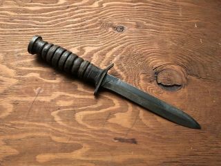 Wwii Us Army Airborne M3 Utica Guard Marked Fighting Knife
