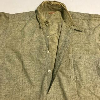 Vintage Early 1900 ' s S&L Lightweight Smooth Wool Pull - Over Shirt 5