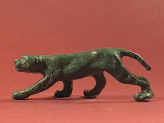 Ancient Roman Bronze Statuette Depicting Panther Animal Beast Circa 250 - 350ad