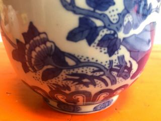 Antique Chinese Blue & white stoneware vase Bird blossom design 3