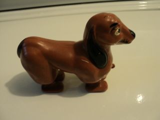 Vintage Walking Dog Toy 3 3/4 " X 2 1/2 " Brown Dog Estate Collectible