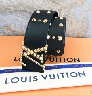 Rare $2000 Louis Vuitton Studded Lv Initiales Belt 85/34