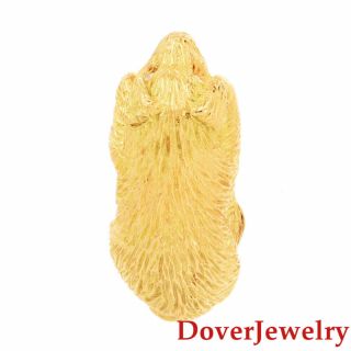 Estate Diamond 18K Yellow Gold Dog Puppy Pin 7.  9 Grams NR 2