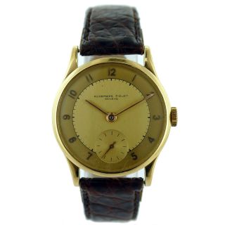 Audemars Piguet Vintage Automatic Gold Dial Yellow Gold Mens Watch On Strap