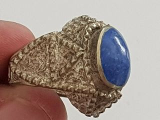 Fantastic Very Rare Medieval Silver Ring Rare Stone.  8,  3 Gr.  19,  5 Mm