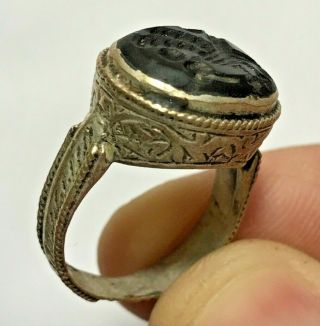LATE MEDIEVAL SILVER RING SEAL 8.  1gr 30.  0mm (INNER 21.  0mm) 2