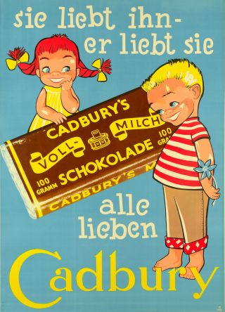 Vintage Chocolate German Poster " Cadbury 