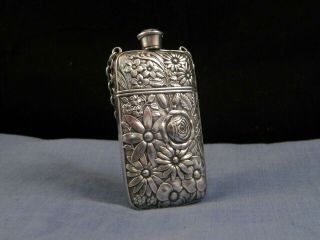 Antique Art Nouveau Sterling Silver Vesta Case Perfume Scent Bottle Whiting