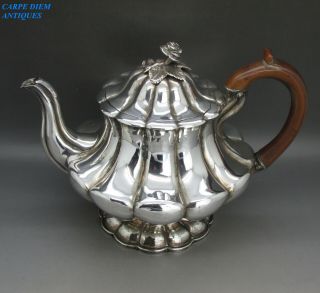 Antique George Iv Good Heavy Solid Sterling Silver Teapot 559g C.  G London 1828