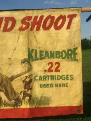 Vtg Remington Shooting Gallery Canvas Banner Kleanbore.  22 Ammo not Winchester 5