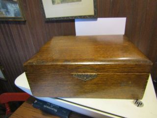 4 " T X 11 " W Oak Dovetailed Rices Seed Box W/ Advertising On Inside Lid Beautifu