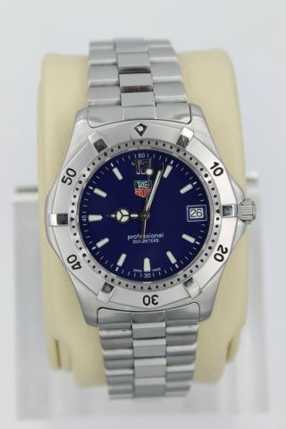 Tag Heuer 2000 Series Classic Professional WK1113 Watch Mens BLUE Crystal 2
