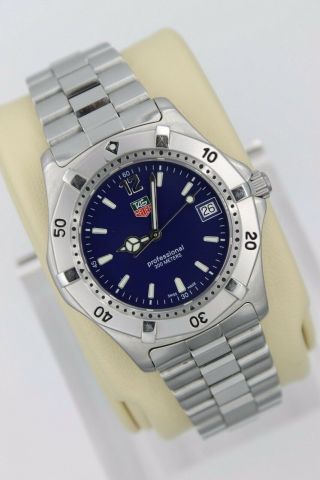 Tag Heuer 2000 Series Classic Professional WK1113 Watch Mens BLUE Crystal 3