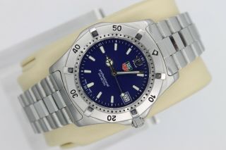 Tag Heuer 2000 Series Classic Professional WK1113 Watch Mens BLUE Crystal 4