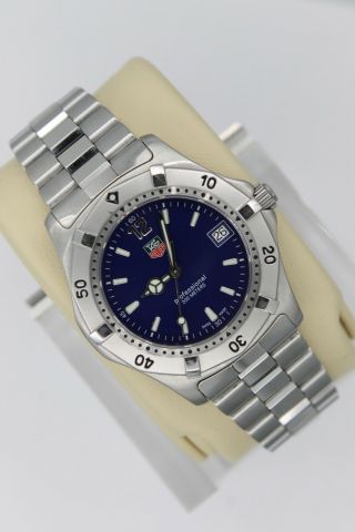 Tag Heuer 2000 Series Classic Professional WK1113 Watch Mens BLUE Crystal 5