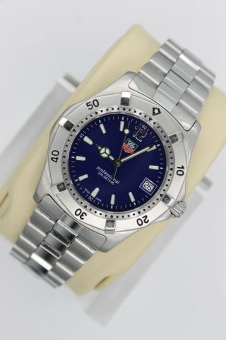 Tag Heuer 2000 Series Classic Professional WK1113 Watch Mens BLUE Crystal 7