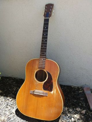 1953 Gibson J - 50 (natural Finish J45) Vintage Acoustic Guitar W/ Case