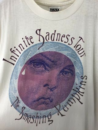 The Smashing Pumpkins Vintage 1996 Infinite Sadness Tour Tultex T - Shirt Size Lrg 3