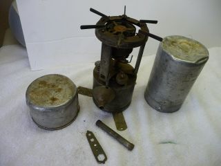 WWII U.  S.  Military Coleman 520 Gasoline Camp Stove 1944 & Funnel Wrench Parts 5