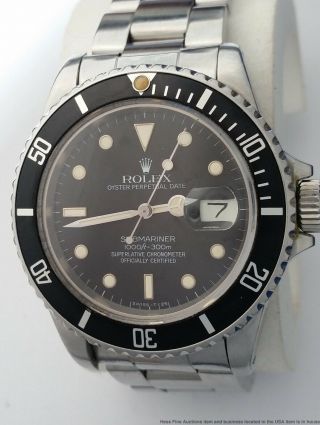 Rolex Submariner Oyster Perpetual Date Mens Vintage Stainless Steel Watch