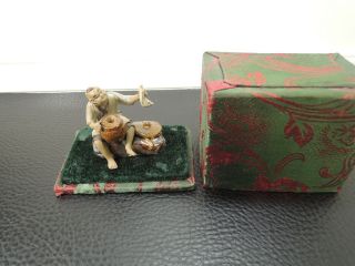 Vintage Small Chineze - Mudman - Shiwan - Clay Figurine - W/box