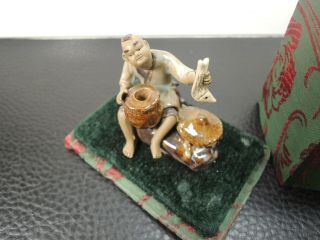 Vintage small Chineze - Mudman - Shiwan - Clay figurine - w/box 3