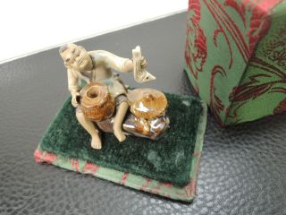Vintage small Chineze - Mudman - Shiwan - Clay figurine - w/box 4