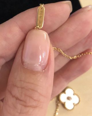 Van Cleef & Arpels Vintage Alhambra Mother Of Pearl Necklace Diamond Necklace 3