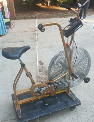 Vintage Schwinn Air - Dyne Fan Excersise Bike In Gold