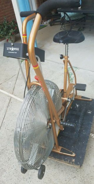 Vintage Schwinn Air - dyne Fan Excersise Bike In Gold 3