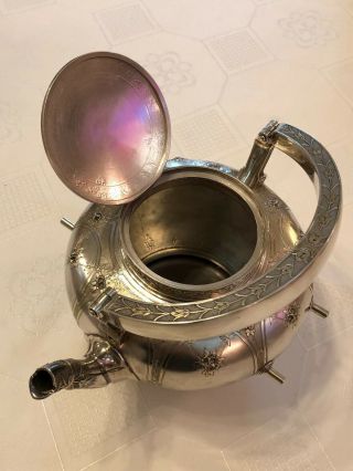 Antique Gorham Silver Sterling Tea Kettle With Stand 9