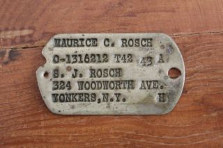 Wwii Us Army Nok Next Of Kin Monel Dog Tag Officer York Ny