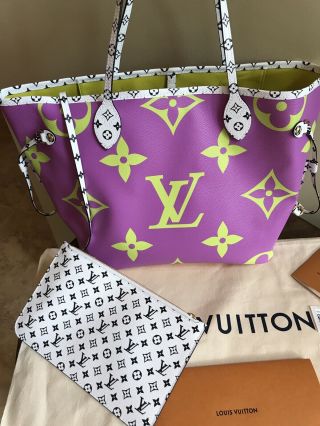 Louis Vuitton Giant Neverfull Pink Lilac - & Rare Full Set W Pouch