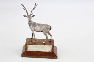 Vintage Hallmarked London.  925 Sterling Silver Trophy Modelled As A Stag (159g)