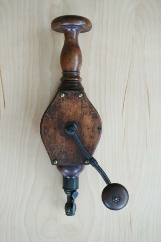 Antique Wooden Breast Drill and Brace Woodworking 2