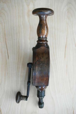 Antique Wooden Breast Drill and Brace Woodworking 3