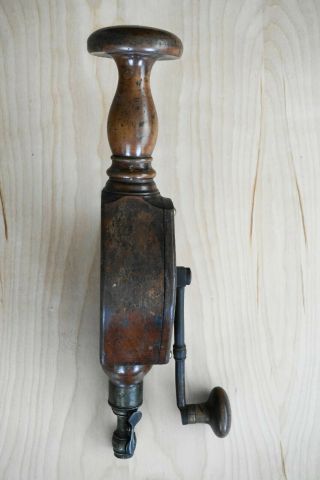 Antique Wooden Breast Drill and Brace Woodworking 4
