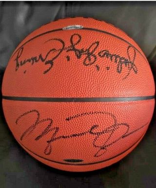 Michael Jordan Julius Dr J Erving Dual Signed Autograph Nba Basketball Uda Rare