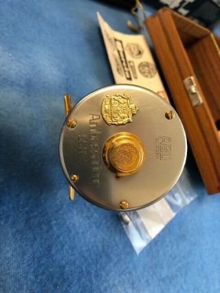 VINTAGE ABU GARCIA AMBASSADEUR 5500C DELUXE GOLD PLATED IN TEAK BOX 5