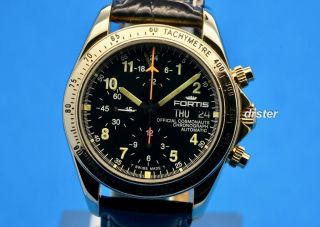 Fortis Cosmonaut Chronograph 18k Yg Limited Edition Very Rare Lemania 5100 Watch
