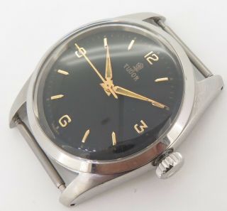 Vintage 1955 Tudor Oyster Small Rose 17j Steel Mens Watch 7904 $1 No Res