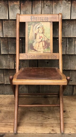 Rare Antique 1880’s Duke Cigarettes Tobacco Smoke Country Store Chair Sign