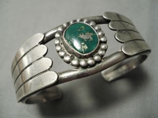 Striking Vintage Navajo Cerrillos Turquoise Sterling Silver Bracelet