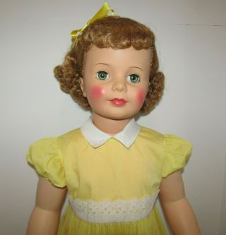 Vintage Doll Ideal PATTI PLAYPAL Blonde Curly 35” w/Sunny Yellow Dress 1959 10